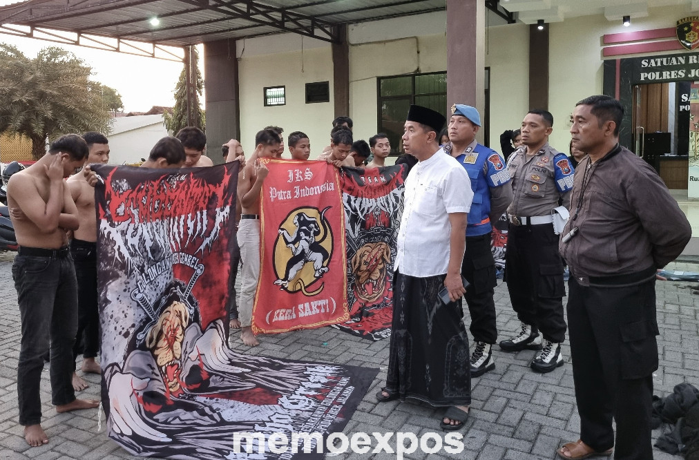 Konvoi di Pemukiman Penduduk, Puluhan Oknum Pesilat di Jombang Diamankan&nbsp;Polisi